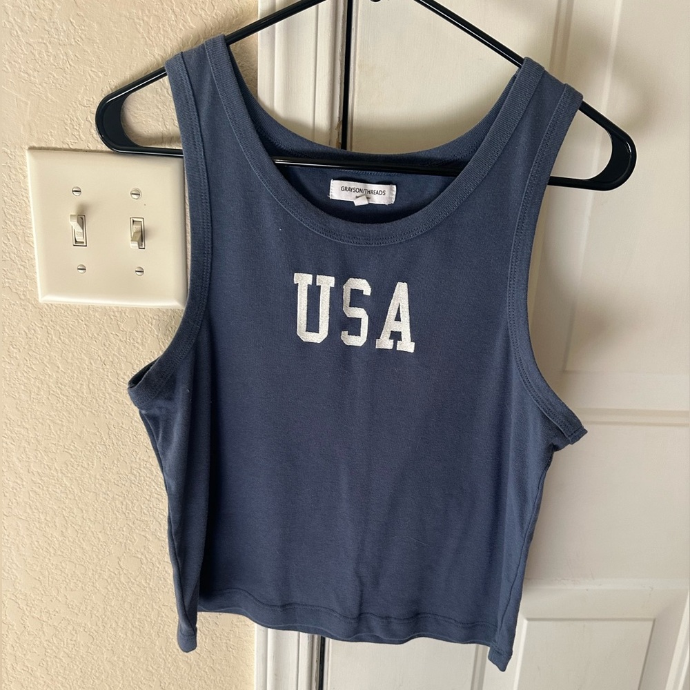 USA cropped tank